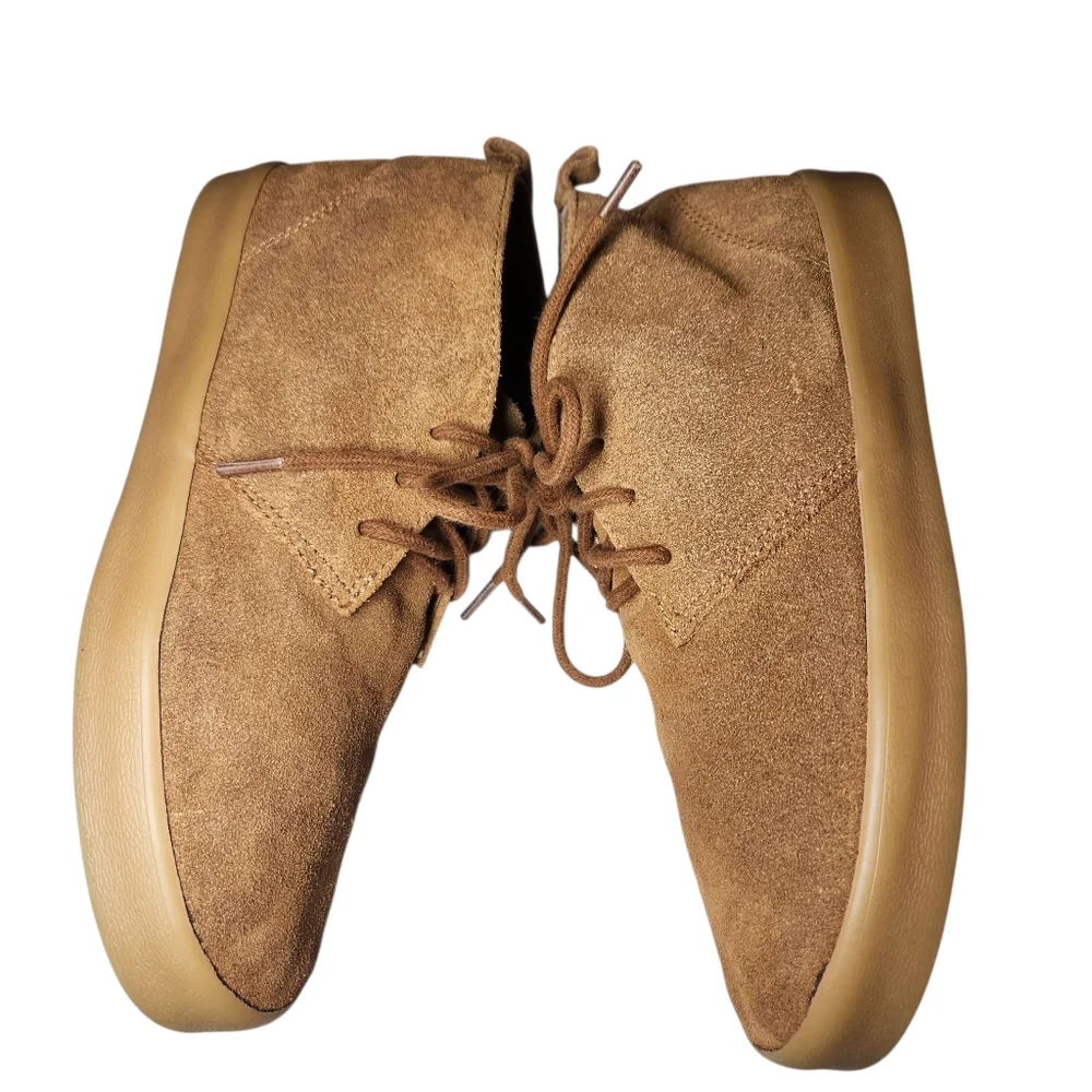 Gap Kids Chukka Ankle Boots Brown Suede Leather Lace Up Boys Girls Unisex Boho 4